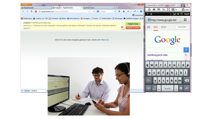 remote mobile usability test setting